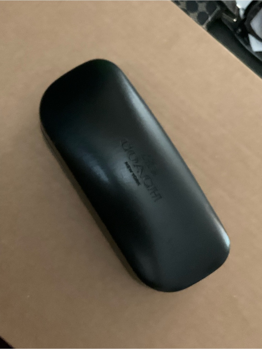 Coach Black Hard Eyewear Case with Embossed Logo